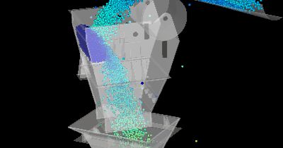 Analysis of a Transfer Chute using the Ansys Rocky Software
