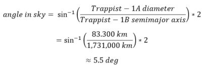 Trappist 1A to 1B equation