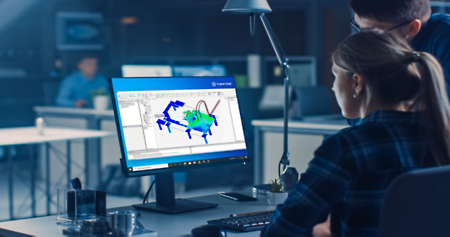 Lady at desktop computer