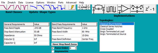 The Ansys Nuhertz FilterSolutions “filter quick” synthesis screen