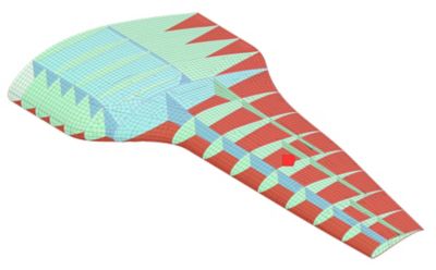 Structure for fluid-solid interaction (FSI) analysis of a blended wing designed by the team