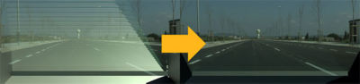 Simulation results comparing a regular black coating and Vantablack applied on a windshield camera light trap
