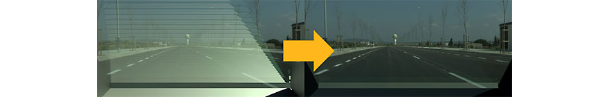 Simulation results comparing a regular black coating and Vantablack applied on a windshield camera light trap