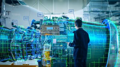 Visualization airplane engine maintenance