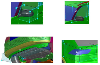 Morphing boxes selected for analysis in Ansys Fluent Adjoint Solver