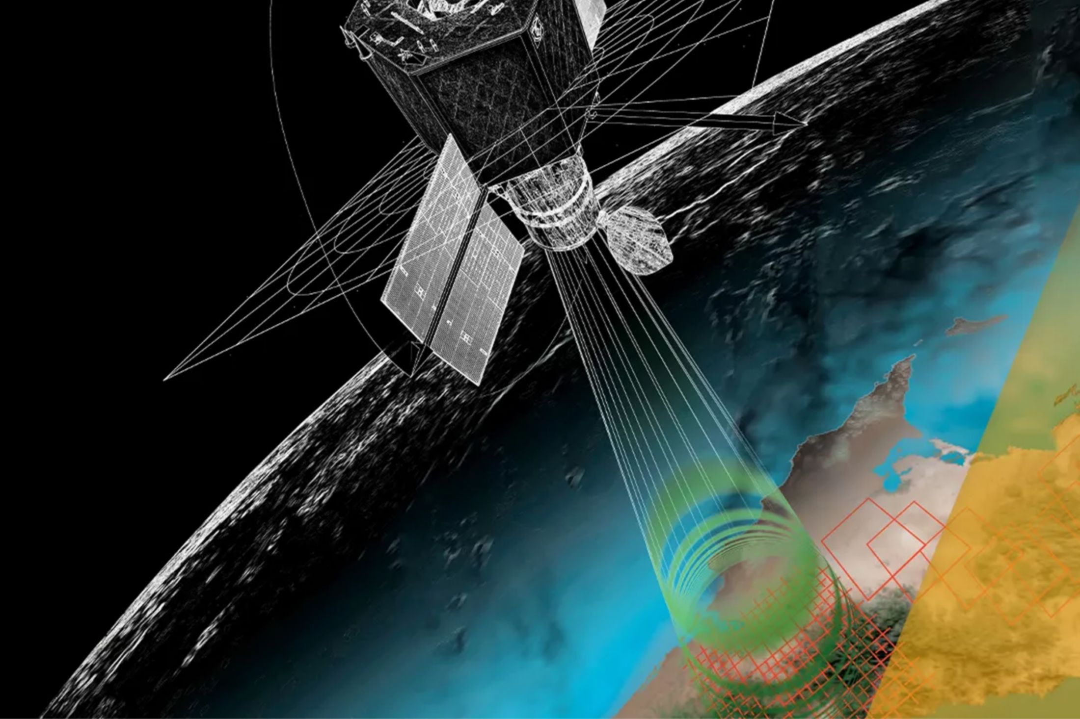 Weather satellite scanning earth