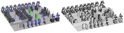 Using simulation to track the number of aerosol particles within a fitness center.