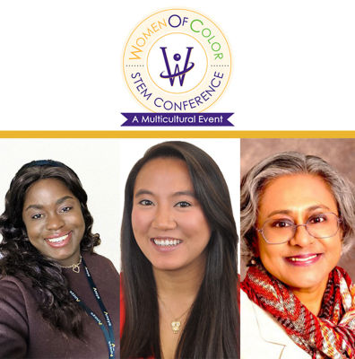 Ansys员工 Adetola Wahab、Karynna Tuan和Soma Chakrabarti荣获知名的Women of Color STEM奖项表彰（图为获奖人从左至右罗列）