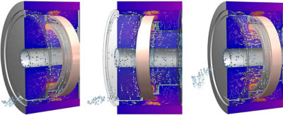 Fluid, thermal, and electromagnetic simulation of an inductive exciter unit